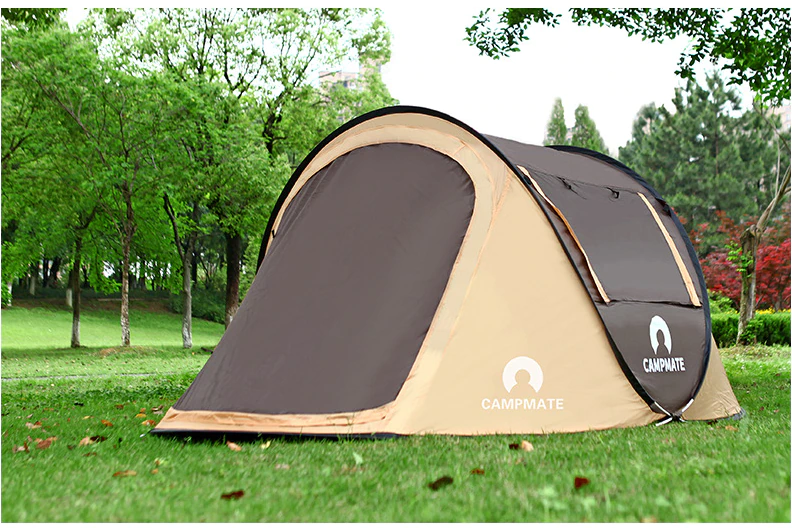 Cheap Goat Tents Hand toss the beach tent outdoor mountaineering camping automatic tent family beach camping full waterproof tent Tents 